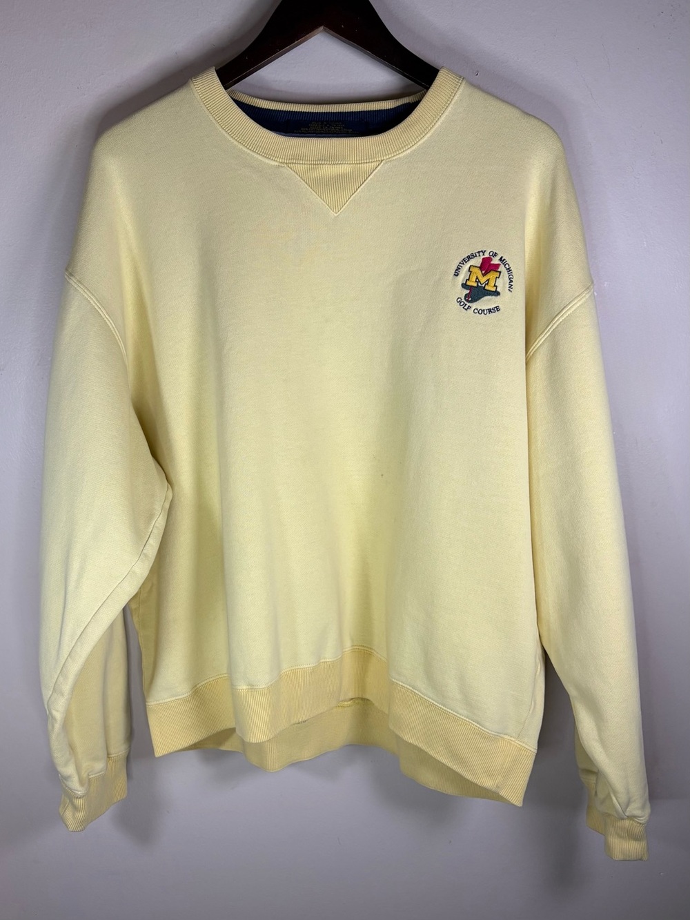 Vintage Tommy Hilfiger University Of Michigan Golf Course Crewneck Sweatshirt XL